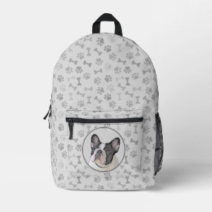 Französischer Bulldog (Brindle Pied) Malerei - Hun Bedruckter Rucksack