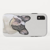 Französischer Bulldog (Brindle Pied) Malerei - Hun Case-Mate iPhone Hülle (Rückseite (Horizontal))