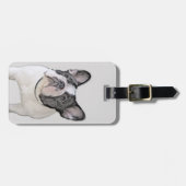 Französischer Bulldog (Brindle Pied) Malerei - Hun Gepäckanhänger (Vorderseite horizontal)