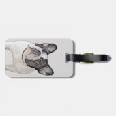 Französischer Bulldog (Brindle Pied) Malerei - Hun Gepäckanhänger (Rückseite horizontal)