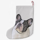 Französischer Bulldog (Brindle Pied) Malerei - Hun Kleiner Weihnachtsstrumpf (Rückseite)