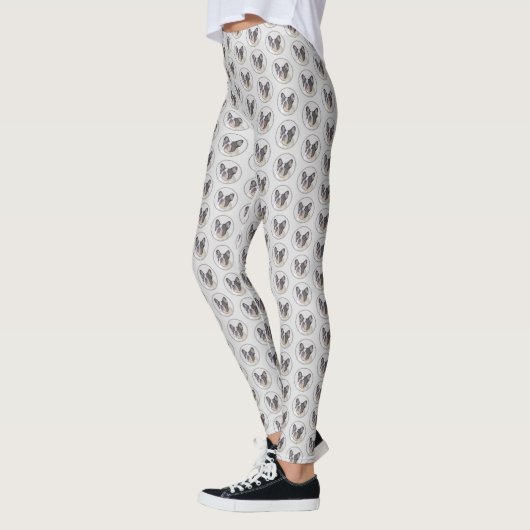 Französischer Bulldog (Brindle Pied) Malerei - Hun Leggings (Links)