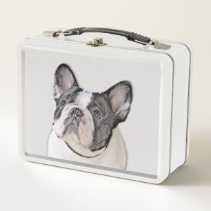 Französischer Bulldog (Brindle Pied) Malerei - Hun Metall Brotdose