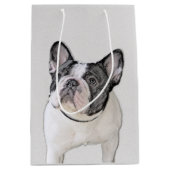 Französischer Bulldog (Brindle Pied) Malerei - Hun Mittlere Geschenktüte (Vorderseite)
