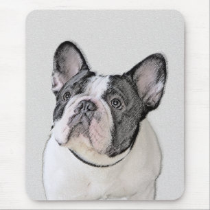 Französischer Bulldog (Brindle Pied) Malerei - Hun Mousepad