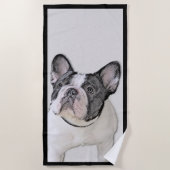 Französischer Bulldog (Brindle Pied) Malerei - Hun Strandtuch (Vorderseite)