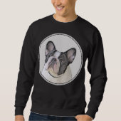 Französischer Bulldog (Brindle Pied) Malerei - Hun Sweatshirt (Vorderseite)