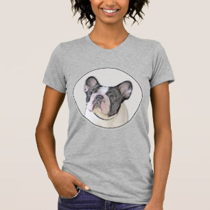Französischer Bulldog (Brindle Pied) Malerei - Hun T-Shirt