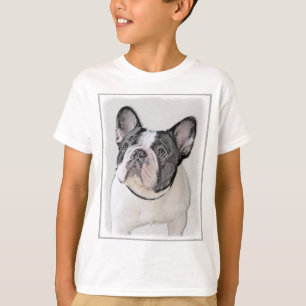 Französischer Bulldog (Brindle Pied) Malerei - Hun T-Shirt