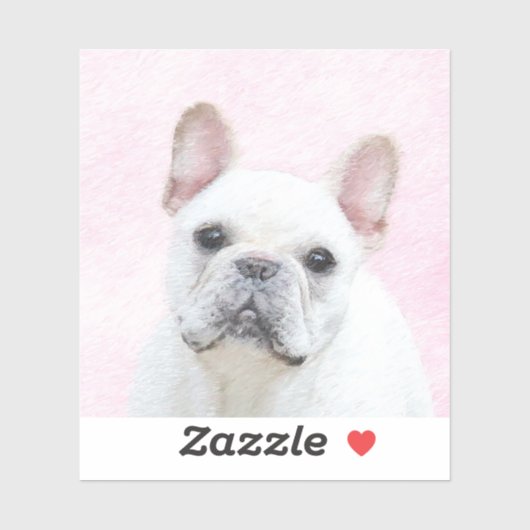 Französischer Bulldog (Cream/White) Malerei - Hund Aufkleber (Blatt)