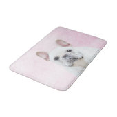 Französischer Bulldog (Cream/White) Malerei - Hund Badematte (Schrägansicht)