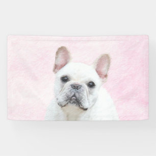 Französischer Bulldog (Cream/White) Malerei - Hund Banner