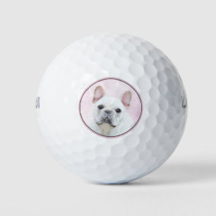 Französischer Bulldog (Cream/White) Malerei - Hund Golfball