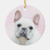 Französischer Bulldog (Cream/White) Malerei - Hund Keramik Ornament (Vorne)
