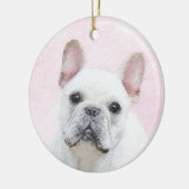 Französischer Bulldog (Cream/White) Malerei - Hund Keramik Ornament (Links)