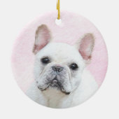 Französischer Bulldog (Cream/White) Malerei - Hund Keramik Ornament (Hinten)