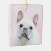 Französischer Bulldog (Cream/White) Malerei - Hund Keramikornament (Rechts)