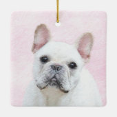 Französischer Bulldog (Cream/White) Malerei - Hund Keramikornament (Rückseite)