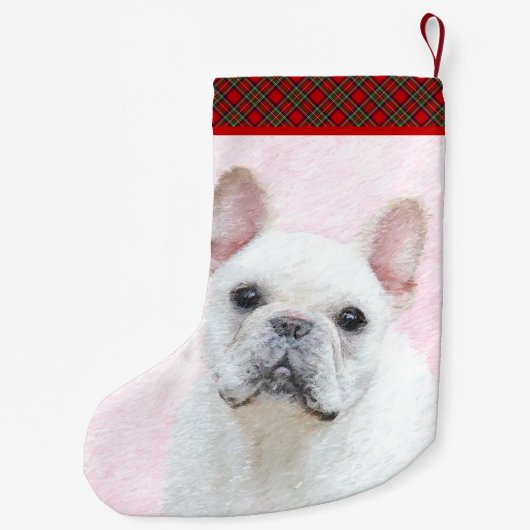 Französischer Bulldog (Cream/White) Malerei - Hund Kleiner Weihnachtsstrumpf (Rückseite)