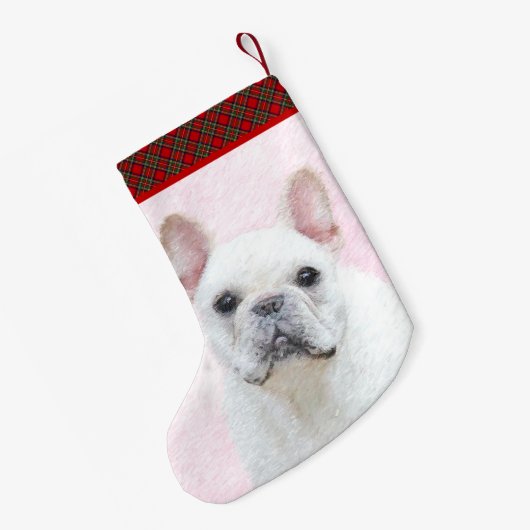 Französischer Bulldog (Cream/White) Malerei - Hund Kleiner Weihnachtsstrumpf (Rückseite (Hängend))
