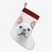 Französischer Bulldog (Cream/White) Malerei - Hund Kleiner Weihnachtsstrumpf (Vorderansicht (hängend))