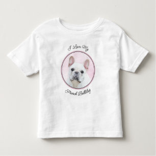 Französischer Bulldog (Cream/White) Malerei - Hund Kleinkind T-shirt