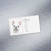 Französischer Bulldog (Cream/White) Malerei - Hund Magnetische Visitenkarte (Beispiel)