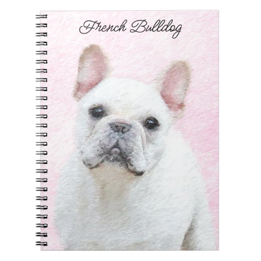 Französischer Bulldog (Cream/White) Malerei - Hund Notizblock (Vorderseite)