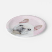 Französischer Bulldog (Cream/White) Malerei - Hund Pappteller (Schrägansicht)