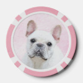 Französischer Bulldog (Cream/White) Malerei - Hund Pokerchips (Rückseite)