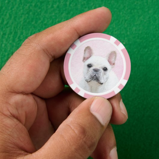 Französischer Bulldog (Cream/White) Malerei - Hund Pokerchips (Hand)