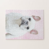 Französischer Bulldog (Cream/White) Malerei - Hund Puzzle (Horizontal)