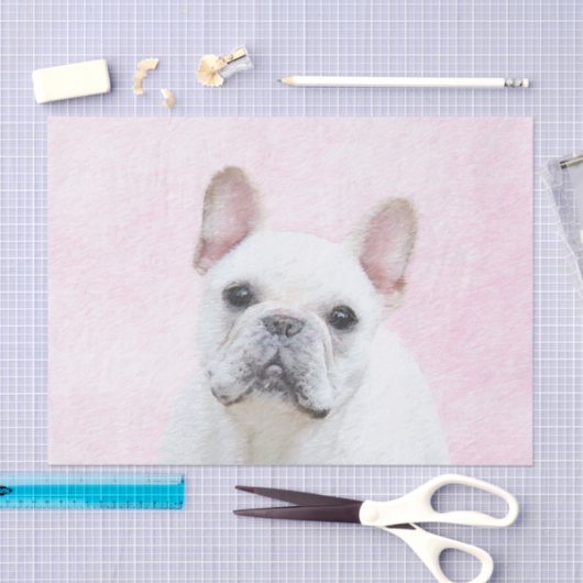 Französischer Bulldog (Cream/White) Malerei - Hund Seidenpapier (Handwerk)