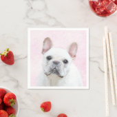 Französischer Bulldog (Cream/White) Malerei - Hund Serviette (Beispiel)