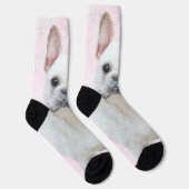 Französischer Bulldog (Cream/White) Malerei - Hund Socken (Rechts)