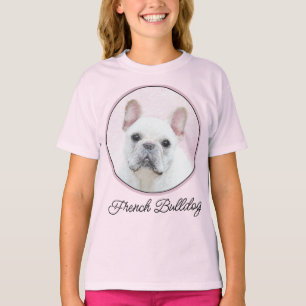 Französischer Bulldog (Cream/White) Malerei - Hund T-Shirt