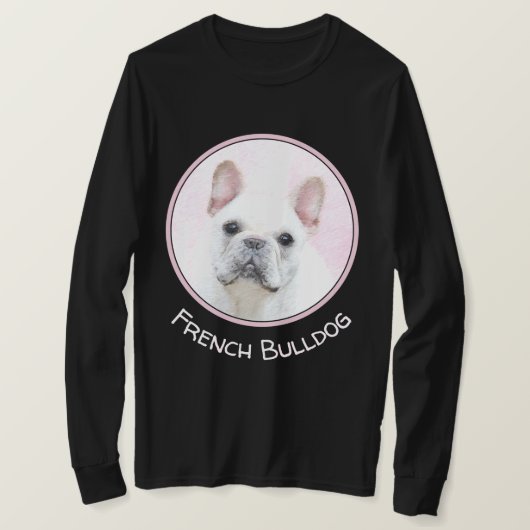 Französischer Bulldog (Cream/White) Malerei - Hund T-Shirt (Design vorne)