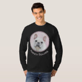 Französischer Bulldog (Cream/White) Malerei - Hund T-Shirt (Vorne ganz)