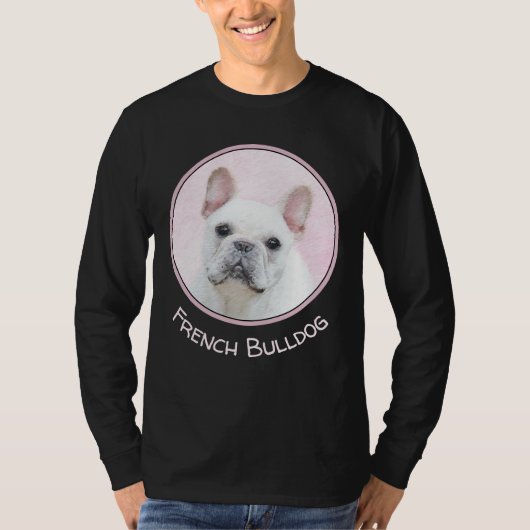 Französischer Bulldog (Cream/White) Malerei - Hund T-Shirt (Vorderseite)