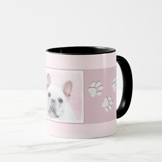 Französischer Bulldog (Cream/White) Malerei - Hund Tasse (VorderseiteRechts)
