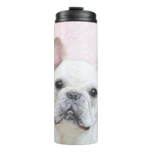 Französischer Bulldog (Cream/White) Malerei - Hund Thermosbecher