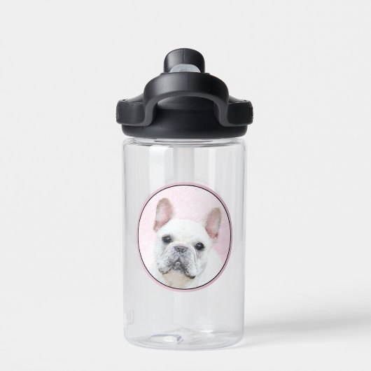 Französischer Bulldog (Cream/White) Malerei - Hund Trinkflasche (Rückseite)