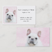Französischer Bulldog (Cream/White) Malerei - Hund Visitenkarte (Vorne/Hinten)