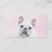 Französischer Bulldog (Cream/White) Malerei - Hund Visitenkarte (Rückseite)
