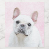 Französischer Bulldog (Cream/White) Malerei - Hund Weinetikett (Einzelnes Label)