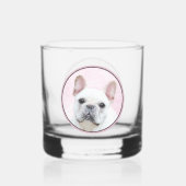 Französischer Bulldog (Cream/White) Malerei - Hund Whiskyglas (Vorderseite)