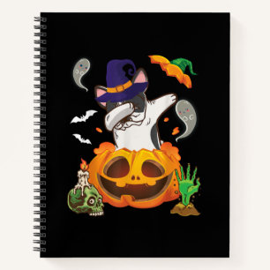 Französischer Bulldog Dabbing zu Open Pumpkin Hall Notizblock
