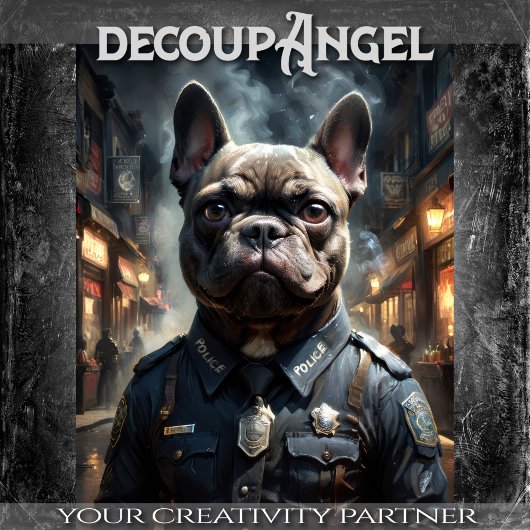 Französischer Bulldog - Decoupage - Seidenpapier