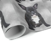 Französischer Bulldog, der Aquarellfarben-Ölgemäld Geschenkpapier (Rolleneckpunkt)