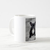 Französischer Bulldog, der Aquarellfarben-Ölgemäld Kaffeetasse (Vorderseite Links)